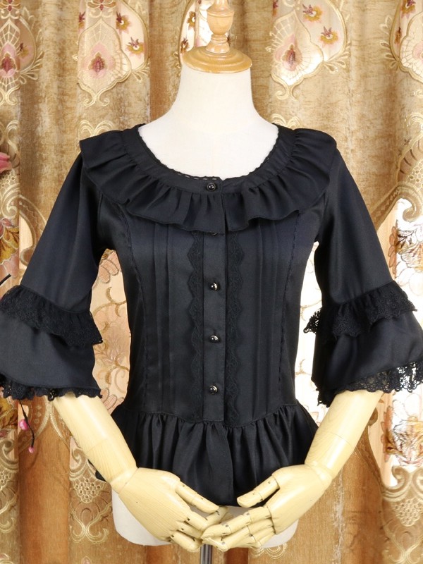 Lolita Dress Chiffon Shirt Lace Three-quarter Hime Sleeves Blouse