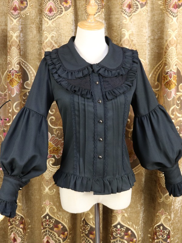 Lolita Long-sleeved Doll Collar Lantern Sleeve Blouse