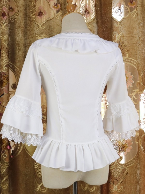 Lolita Dress Chiffon Shirt Lace Three-quarter Hime Sleeves Blouse