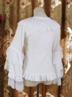 Huanyu Youji Lolita Bride Shirt Lace Sleeve Round Neck Shirt Blouse