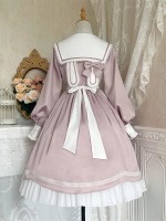 Sweet Floating Moon Love Letter Lolita Dress Bunny Ears Princess Long Sleeve OP Dress