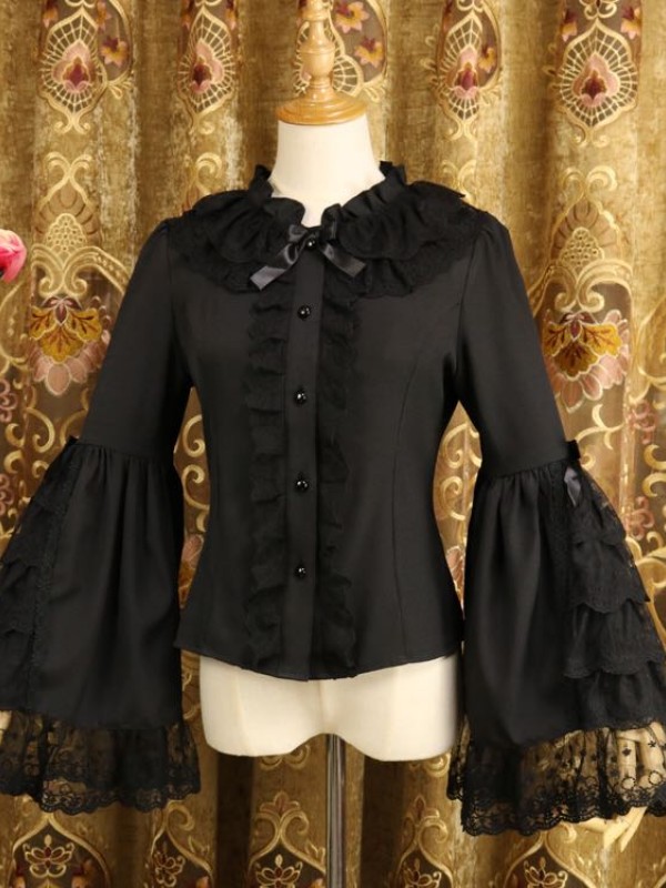 Lolita Hime Sleeve Slim Vintage Gorgeous Long Sleeve Shirt Blouse