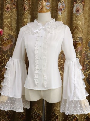 Lolita Hime Sleeve Slim Vintage Gorgeous Long Sleeve Shirt Blouse