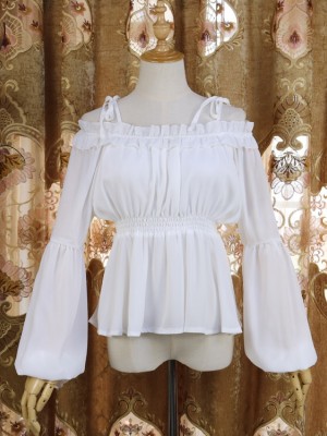 Lolita Lantern Sleeves Long sleeves Round Neck Blouse