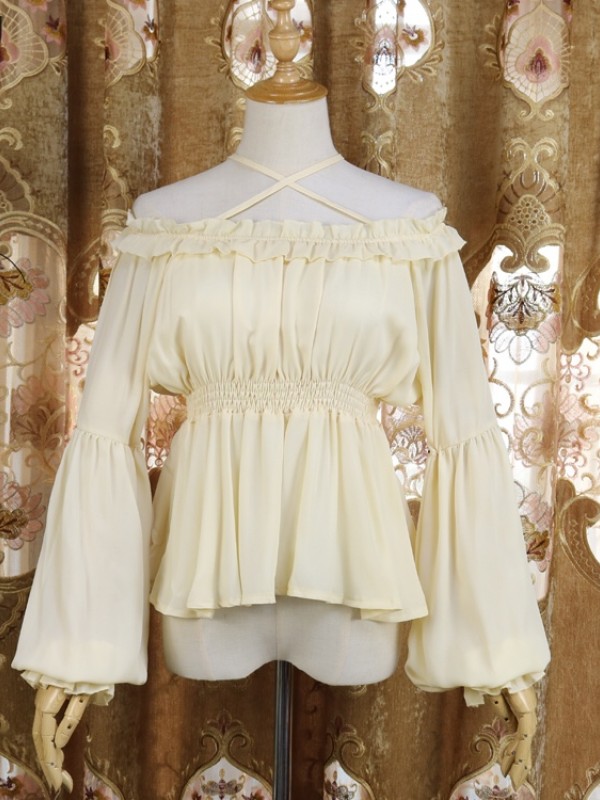 Lolita Lantern Sleeves Long sleeves Round Neck Blouse