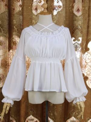 Lolita Lantern Sleeves Long sleeves Round Neck Blouse