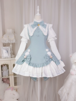 Blue Cute Sweet Magic Girl Long Sleeve Lolita Dress Princess OP Dress