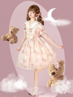 Pink Sweet and cute Star Wishing Bear Lolita dress OP