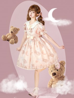 Pink Sweet and cute Star Wishing Bear Lolita dress OP