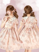 Pink Sweet and cute Star Wishing Bear Lolita dress OP