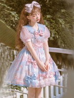 Pink Blue Sweet Cute Princess Dress Lolita Skirt OP