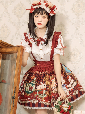 Sweet Crown Bear Print SK Cute Lolita Skirt