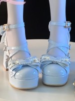 Rabbit Doll Lolita Shoes Waterproof Platform High Heels Embroidery Elegant Women's Shoes