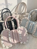 BabyFaceGirl Cream Bow Lolita Bag Cute Soft Girl Shoulder Bag