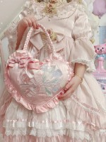 Sweet Bow Heart Bag Embroidery Hand-held Lolita Bag