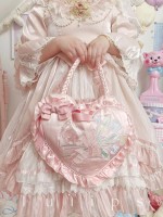 Sweet Bow Heart Bag Embroidery Hand-held Lolita Bag