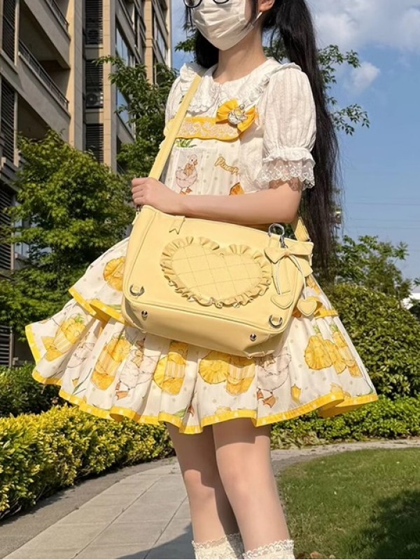 Hartel Love Tote Bag Sweet and Elegant Love One Shoulder and Two Shoulder Lolita Bag