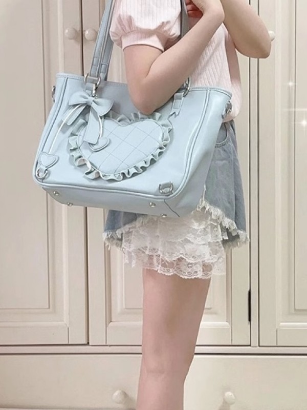 Hartel Love Tote Bag Sweet and Elegant Love One Shoulder and Two Shoulder Lolita Bag