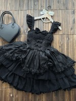 Lolita Black Light Wedding Dress JSK Suspender Dress