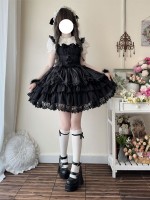 Lolita Black Light Wedding Dress JSK Suspender Dress