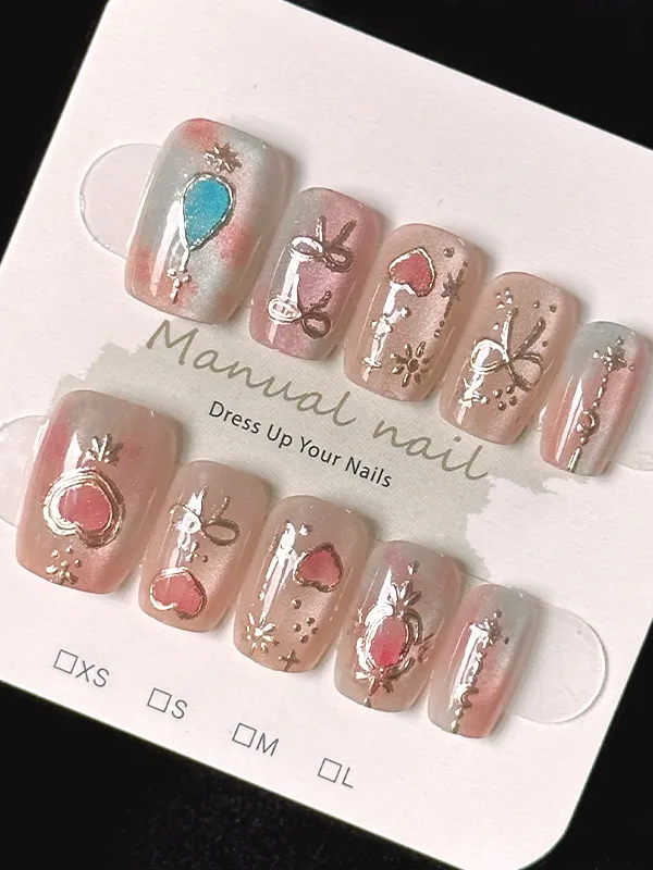 Pink Sweet Baroque Wearable Nail Art