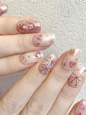 Pink Sweet Baroque Wearable Nail Art