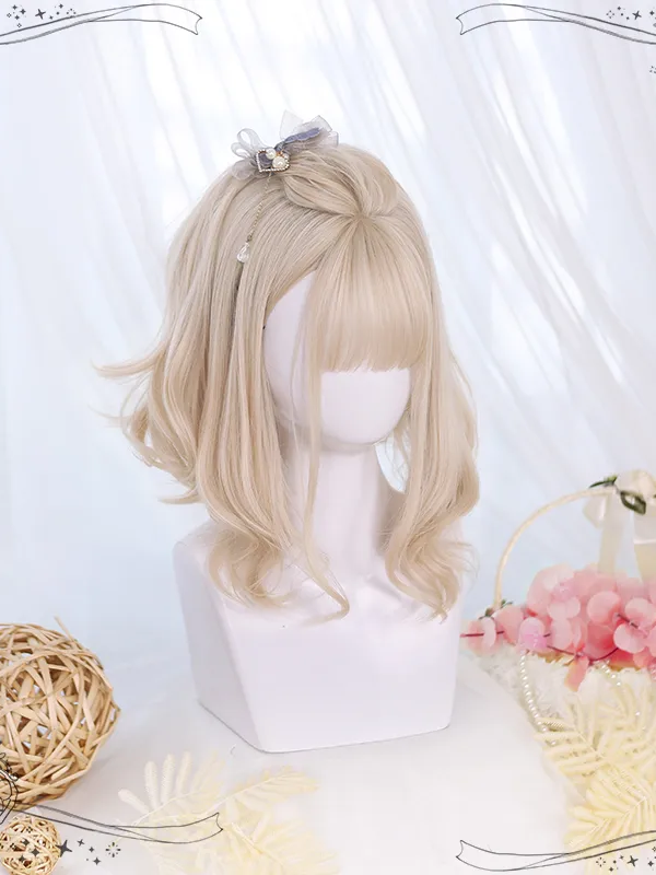 Sweet Lolita Wig Short Hair Slightly Curly Japanese Curly Hair