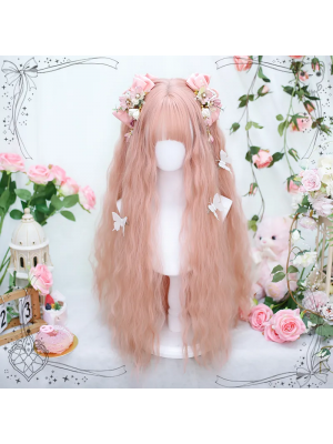 Pink Lolita Long Curly Hair  Cute Soft Girl JK Long Hair