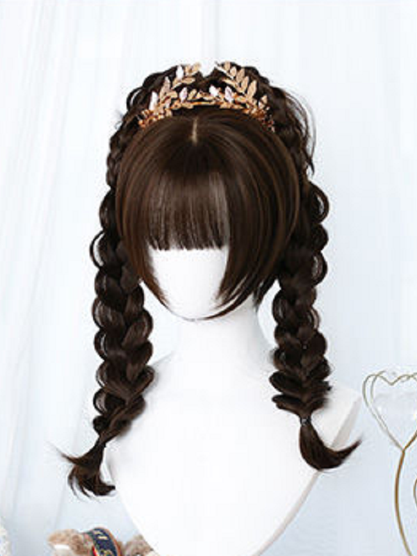 Lolita Wig Cute Daily Double Ponytail Face-shaping Short Hair