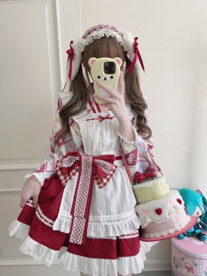 【Showa Sweet pet】~lolita~Red dress cute