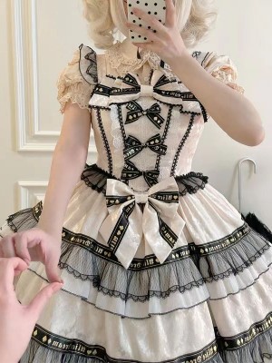 Strange Rabbit Spade Lolita Strap JSK Dress apricot