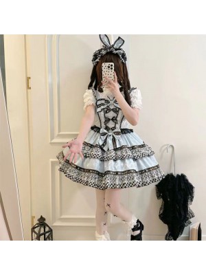 Strange Rabbit Spade Lolita Strap JSK Dress blue