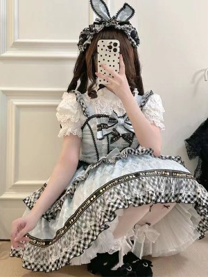 Strange Rabbit Spade Lolita Strap JSK Dress blue