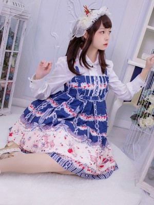 Sweet Cherry Deer Print Special Lolita Jumperskirt