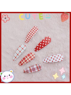 Sweet Lolita Red Hair Clips