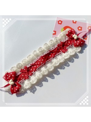 Sweet Red Lace Bow Hairband