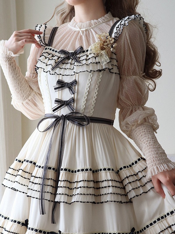 Napoleon sixty meters multi-layer two-color elegant segment lolita flying sleeve jsk dress